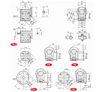 редуктор червячный chm50 10 chiaravalli
