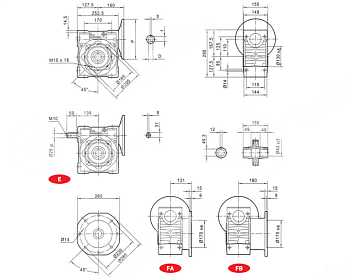 редуктор червячный chmre - 110 60 b3(m11460000b3) chiaravalli