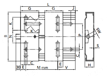 салазки электродвигателя tp.490 chiaravalli