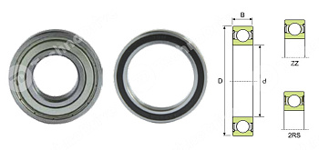 Подшипник нержавеющий SS6201-2RS (W6201-2RS) ISB 