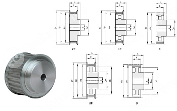 шкив зубчатый под втулку тапербуш 48-8m-20tb 2012 (php 48-8m-20tb) pizzirani