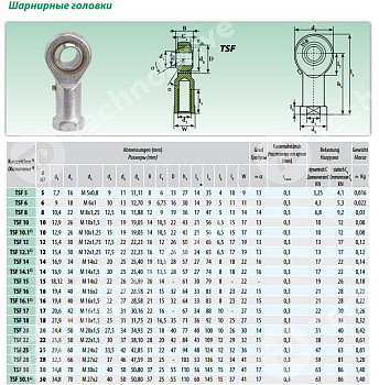 Шарнирный наконечник TSF17 ISB