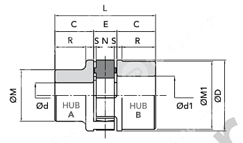 GET 24-32 B GG Ступица исп. 1a, большая черн. отв. (ROTEX 24) CHIARAVALLI