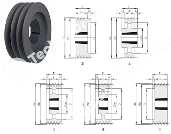 шкив клиновой под расточку spc 250-1 (php 1spc 250rsb) chiaravalli